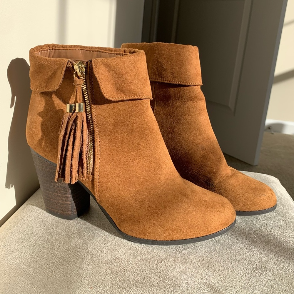 Lauren Conrad Tan Ankle Booties